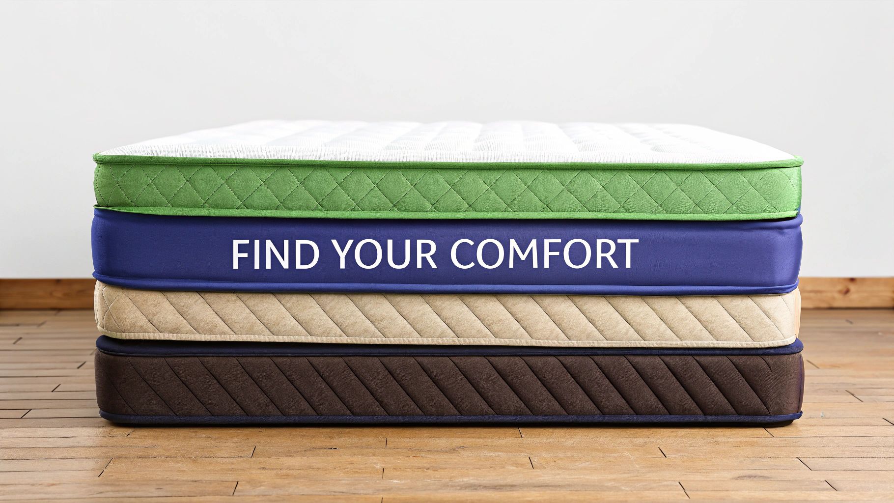 A person testing the comfort of a single mattress in a store.