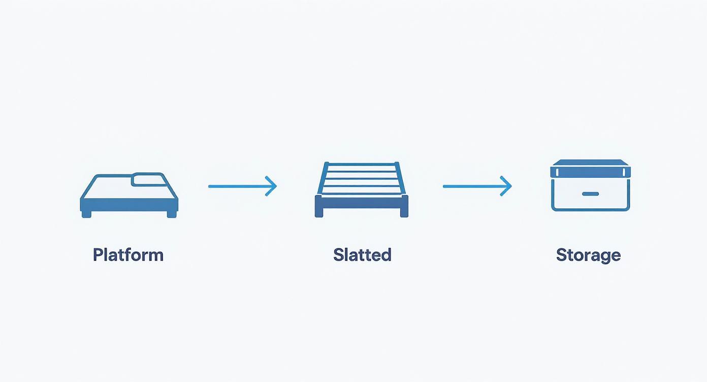 Infographic about queen bed and headboard