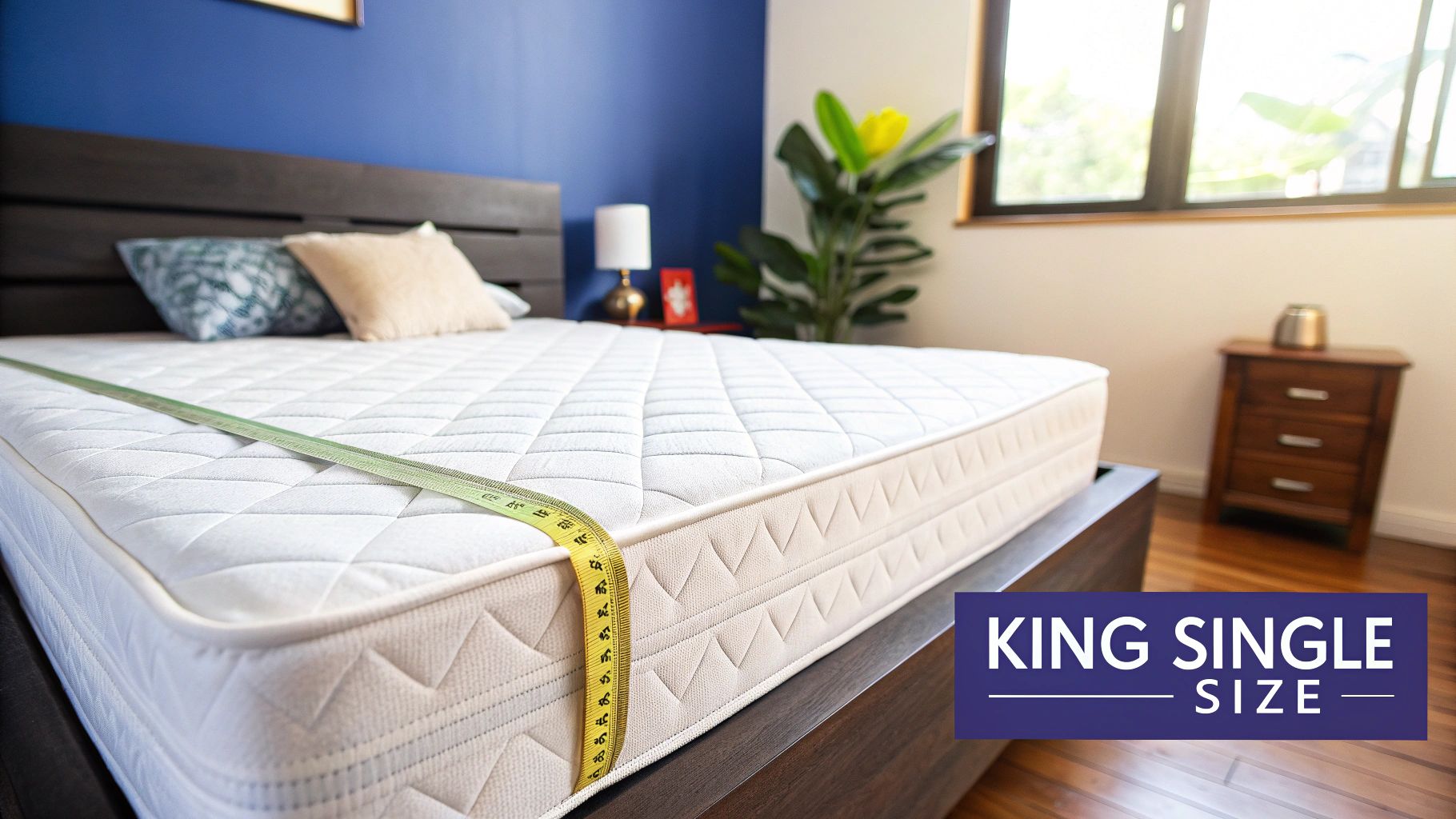 Person sleeping comfortably in a spacious king single bed