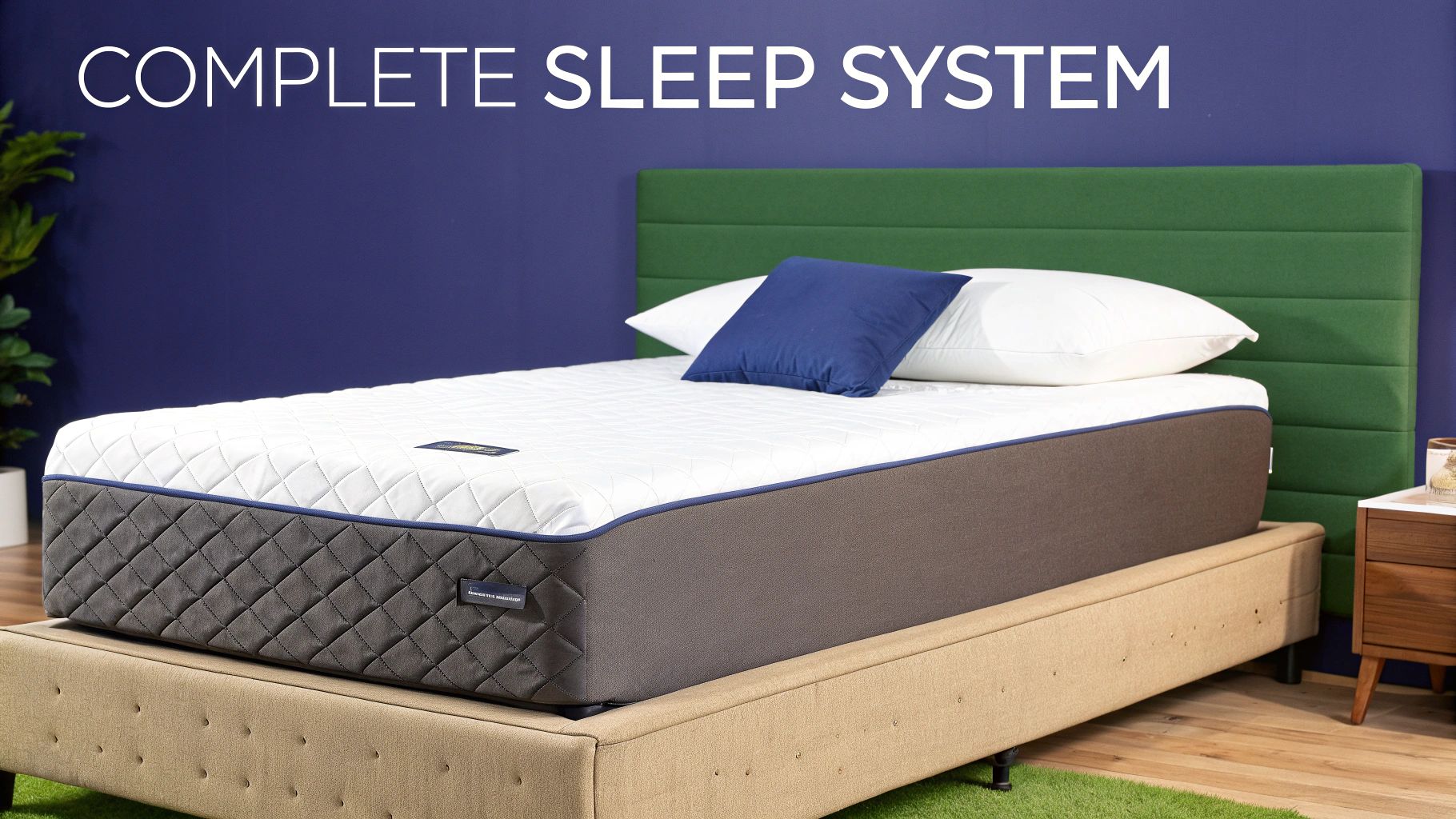 A complete Tempur sleep system, including an adjustable base and pillows, in a modern NZ bedroom.