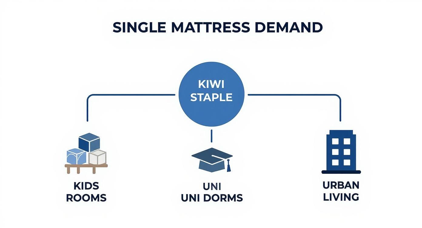 Infographic about mattress single size