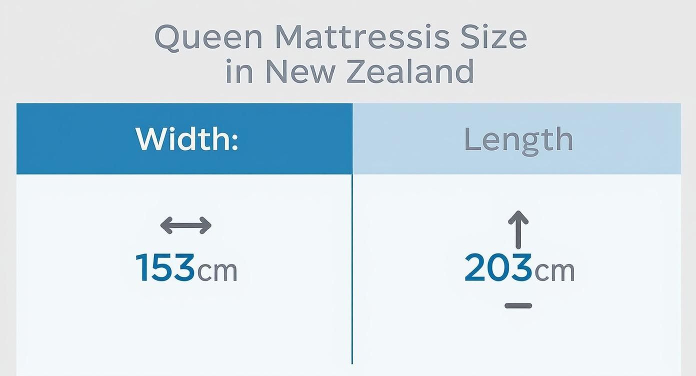 Infographic about queen mattress size