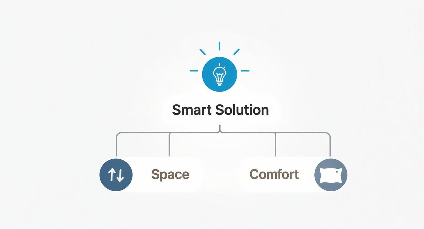 Infographic about fold out couch bed