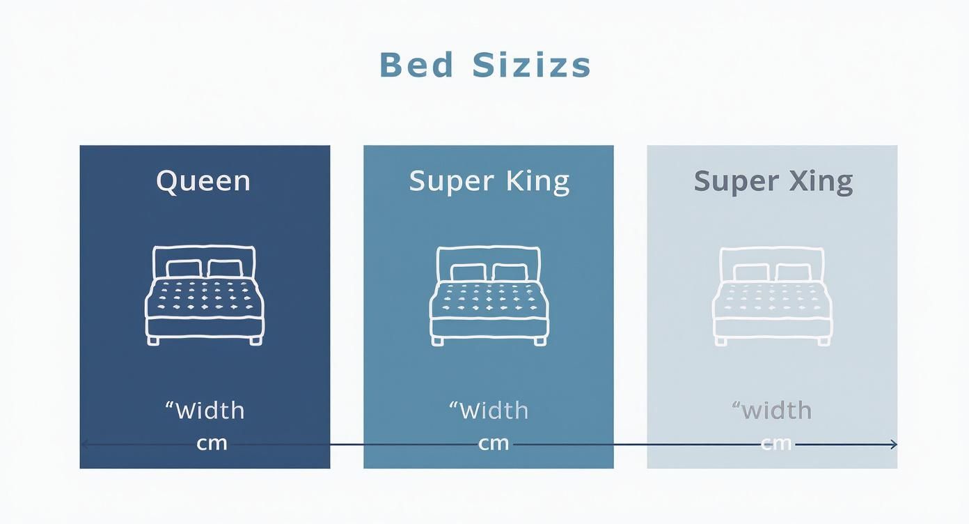 Infographic about king size bed dimensions in cm