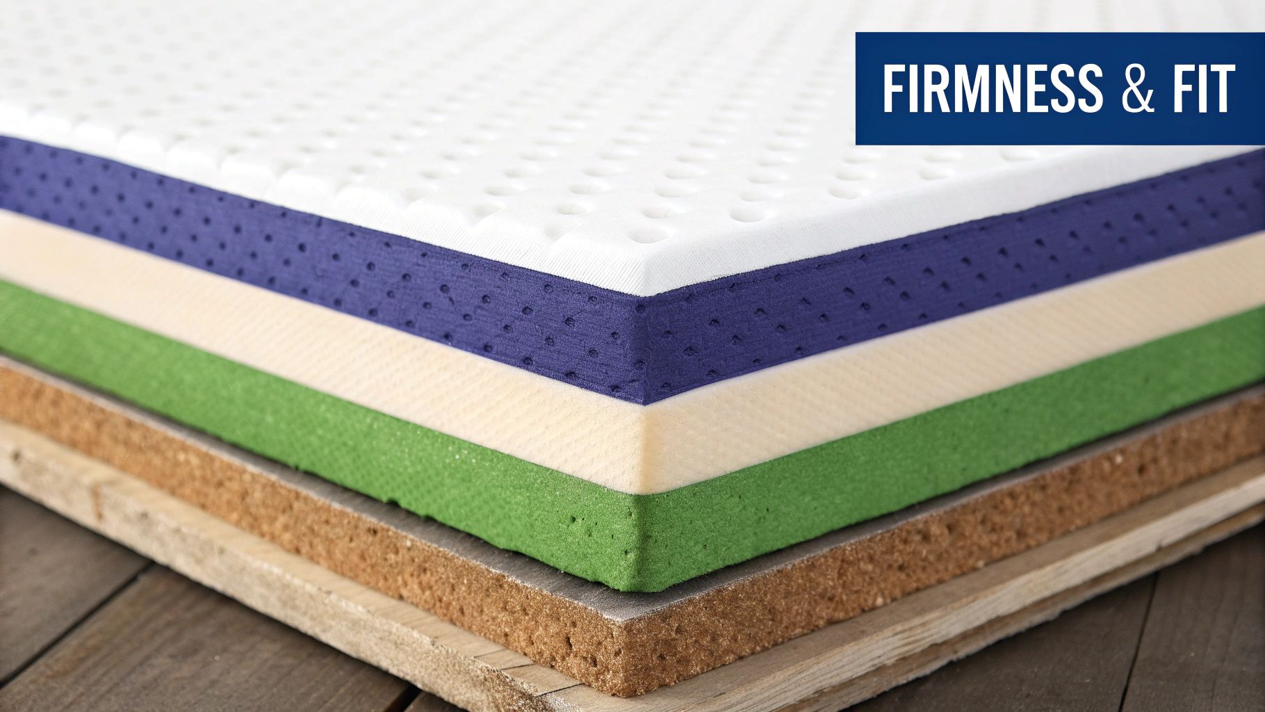A person testing the firmness of a mattress on an adjustable base