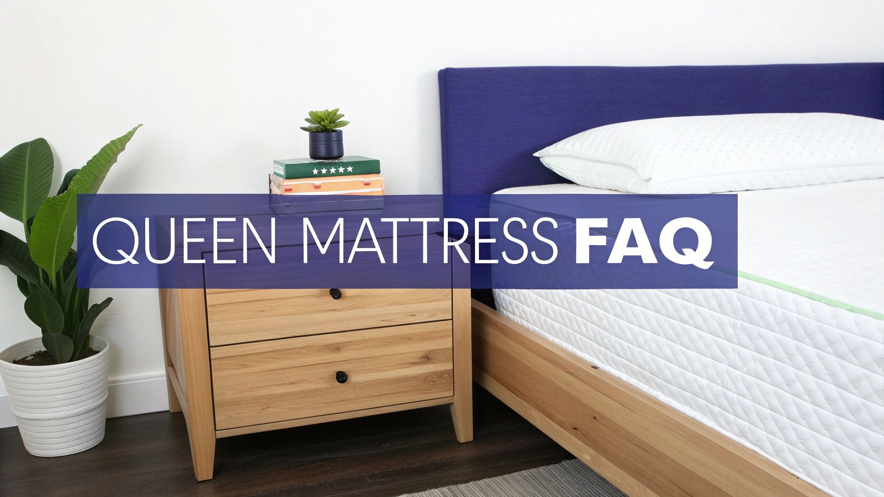 A person with questions about mattress sizes looking thoughtfully at a bed