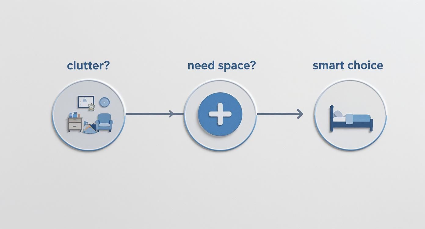 Infographic about double bed with storage
