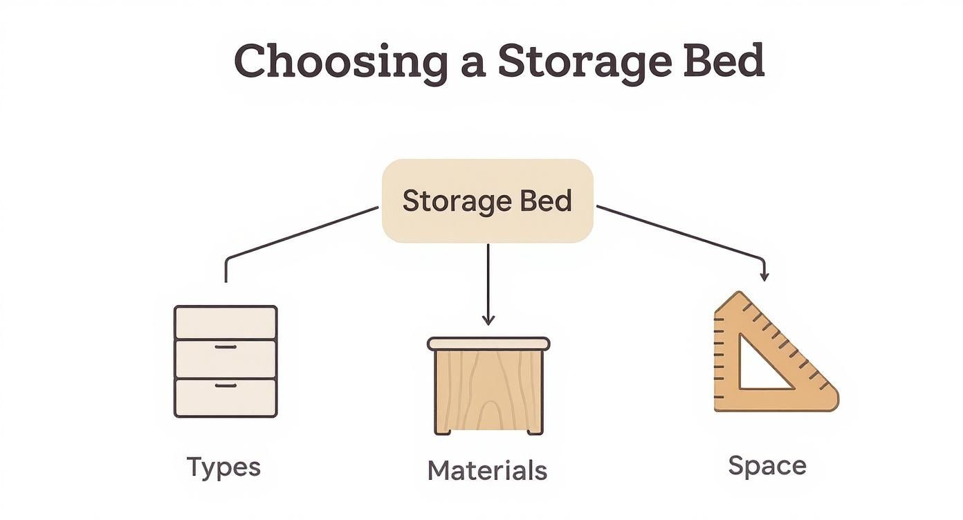 Infographic about bed frames with storage
