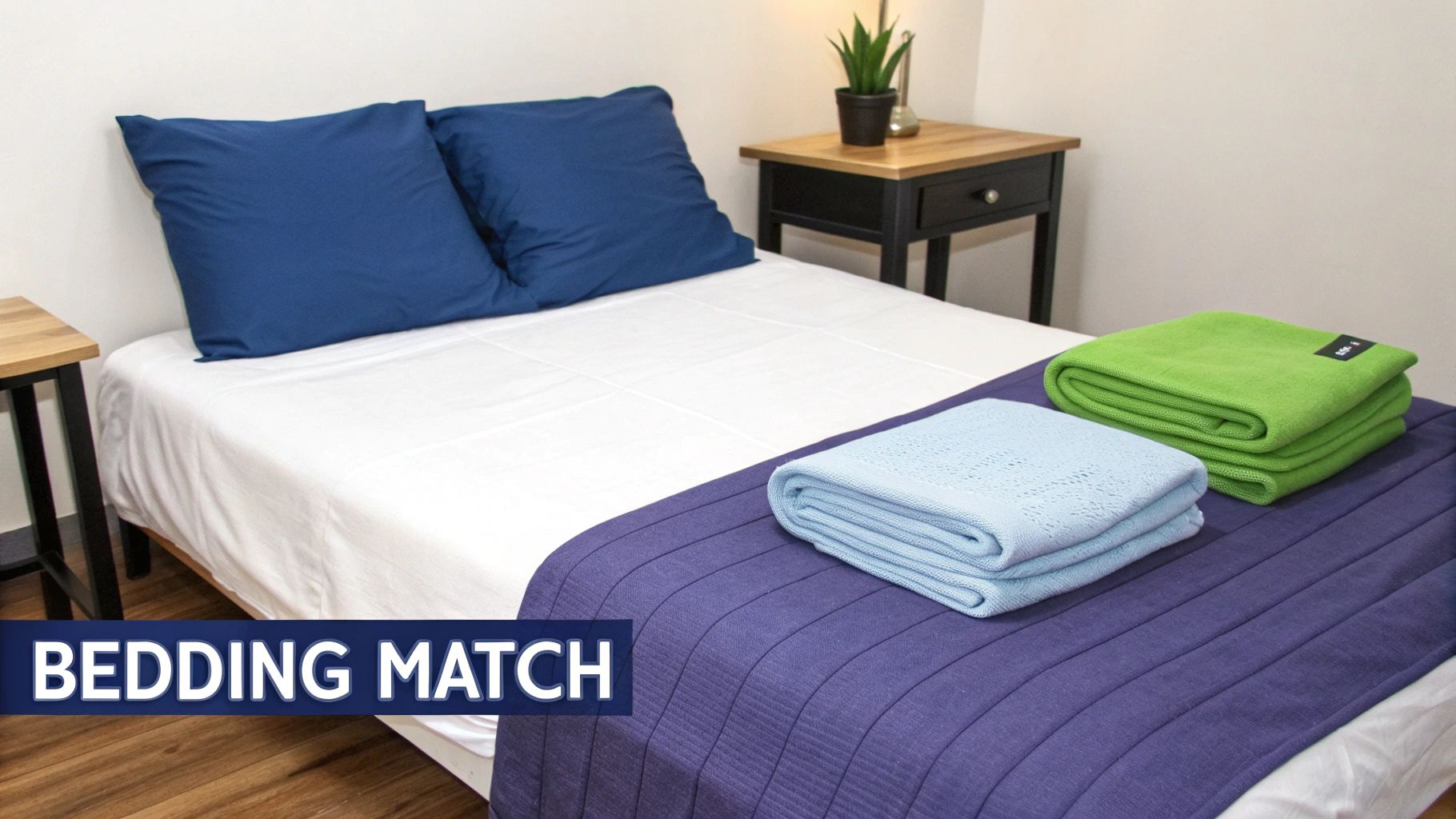 Vintage black and white photo of a modest New Zealand bedroom with a double bed.