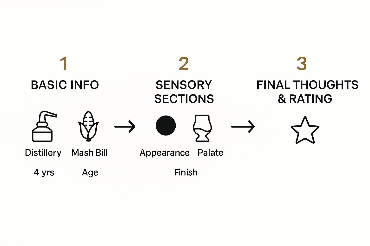 Infographic about bourbon tasting notes template