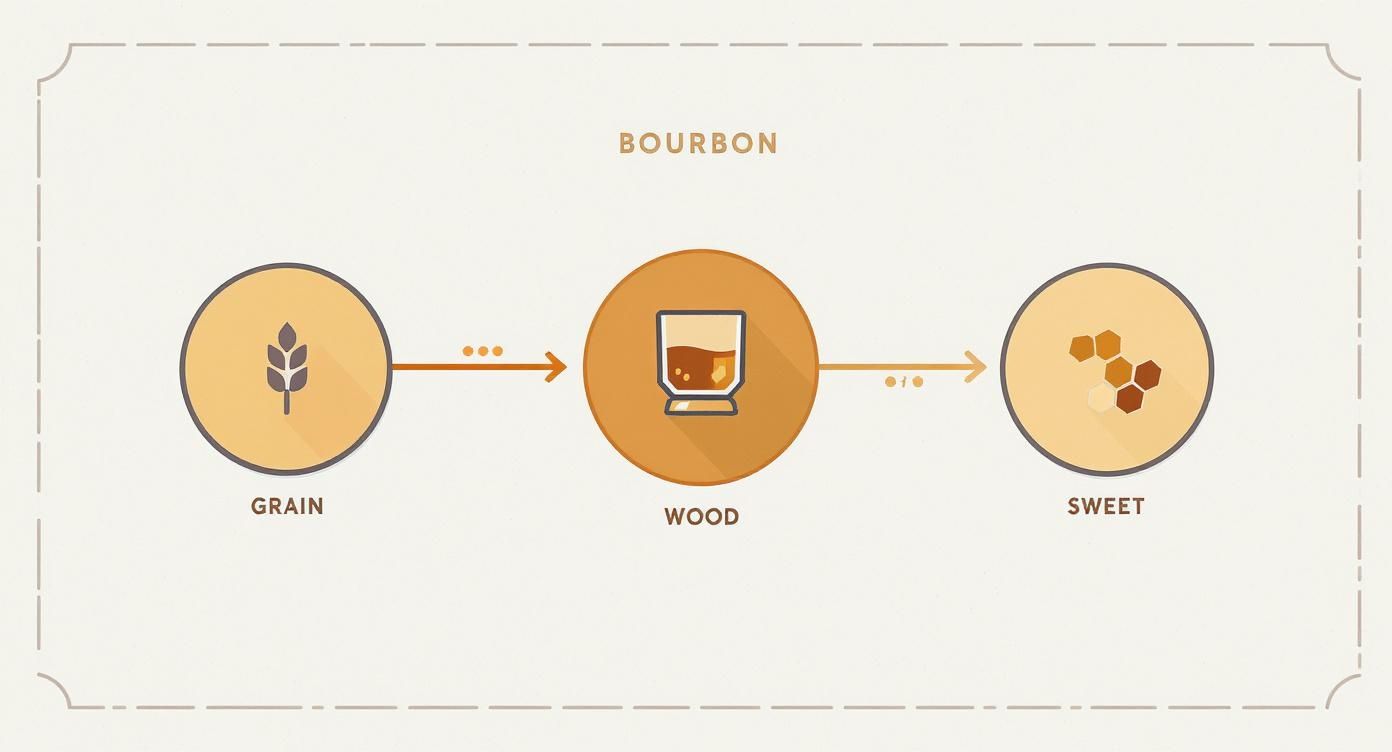 Infographic about bourbon flavor wheel