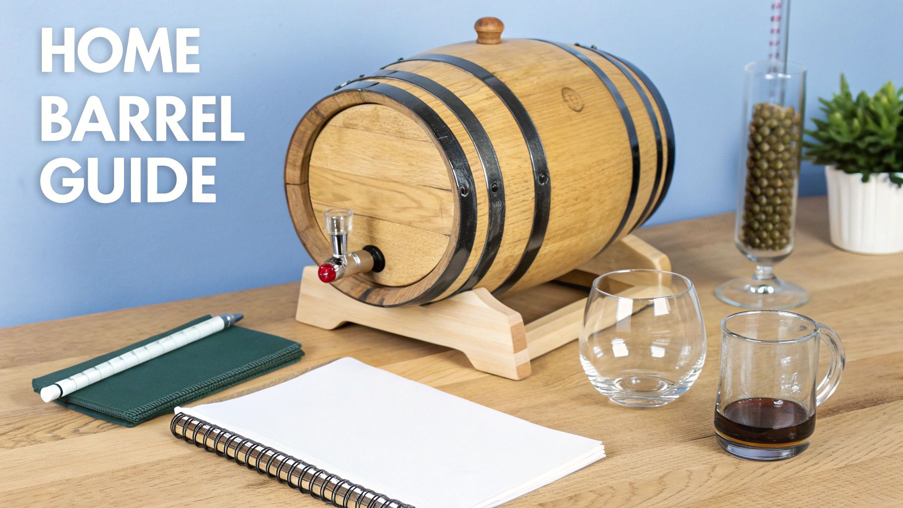 A small whiskey barrel for home aging