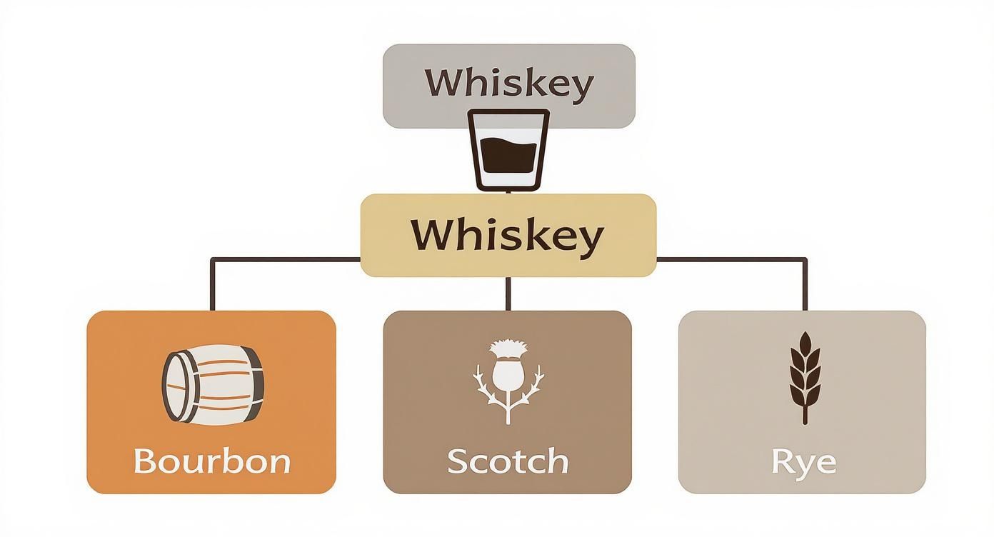 Infographic about different brands of whiskey
