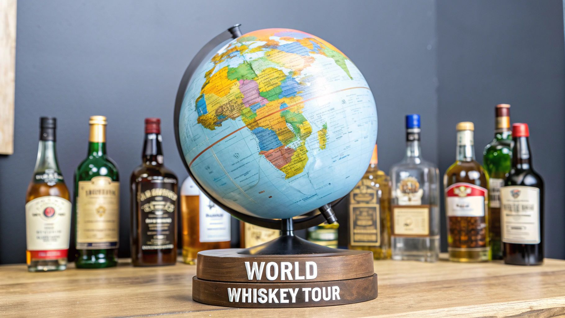 World map showing major whiskey regions