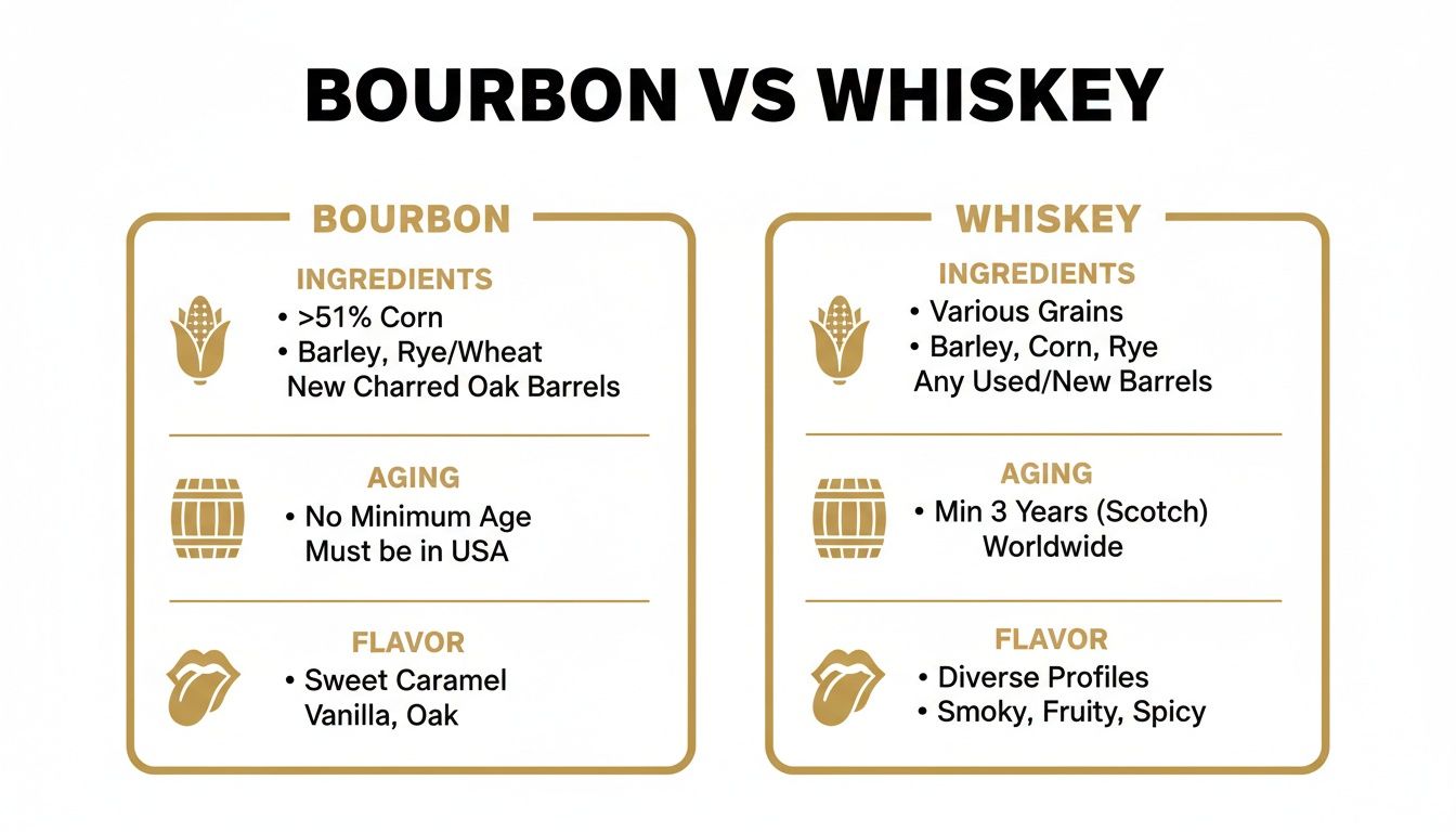 What Is the Difference in Bourbon and Whiskey Explained – Blind Barrels