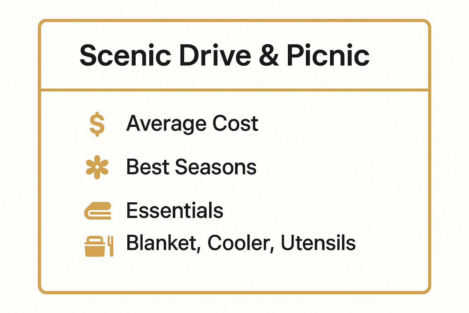 Infographic showing key data about Scenic Drive and Picnic