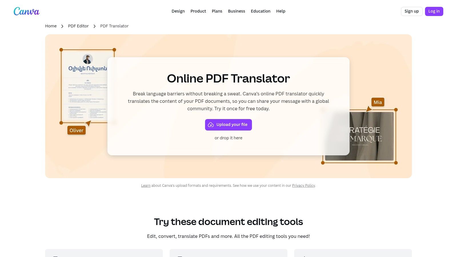 Canva – PDF Translator (Translate app)