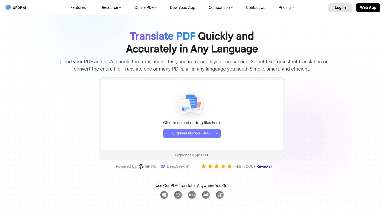 UPDF + UPDF AI (Translate PDF)