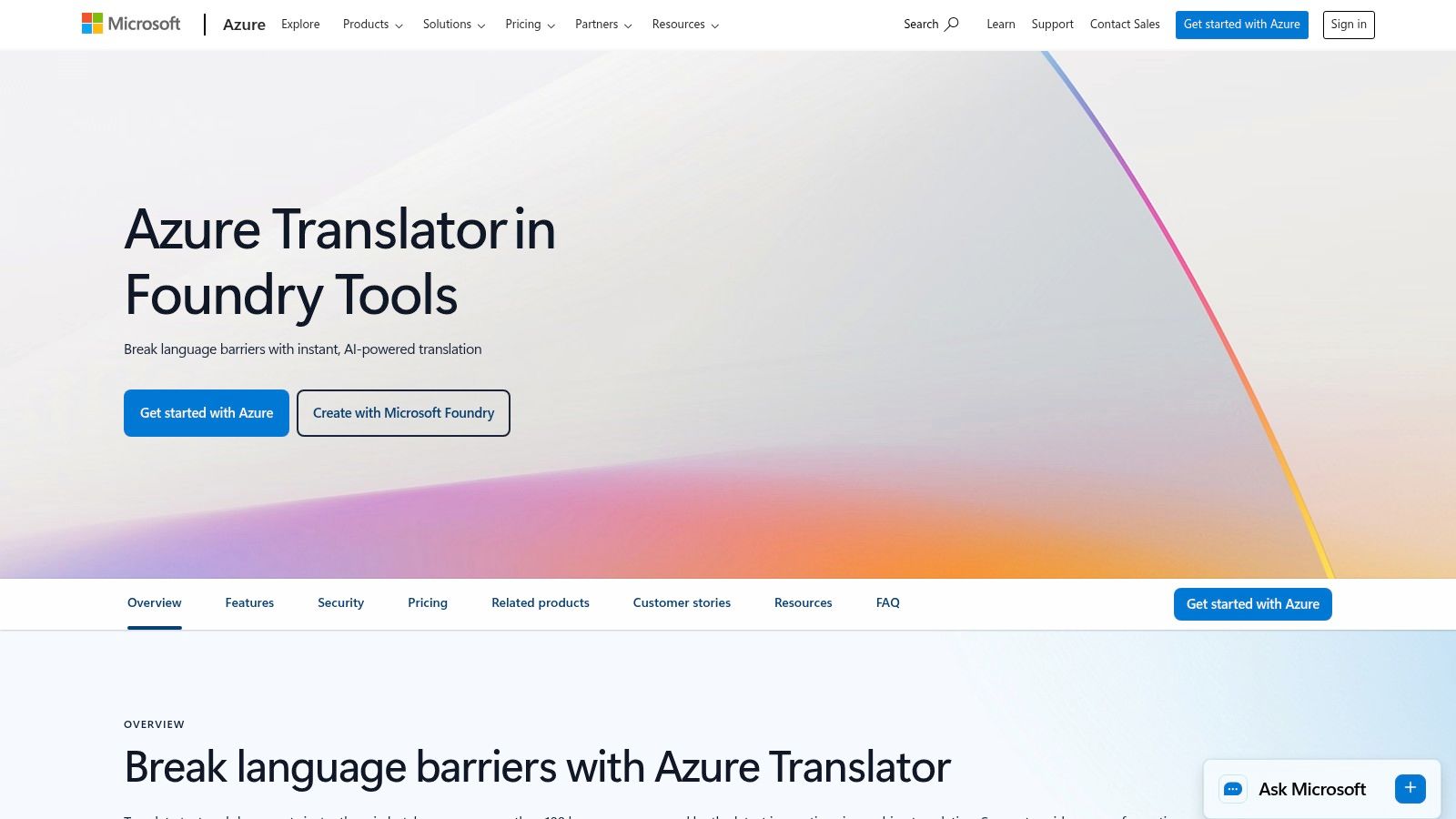 Microsoft Azure AI Translator