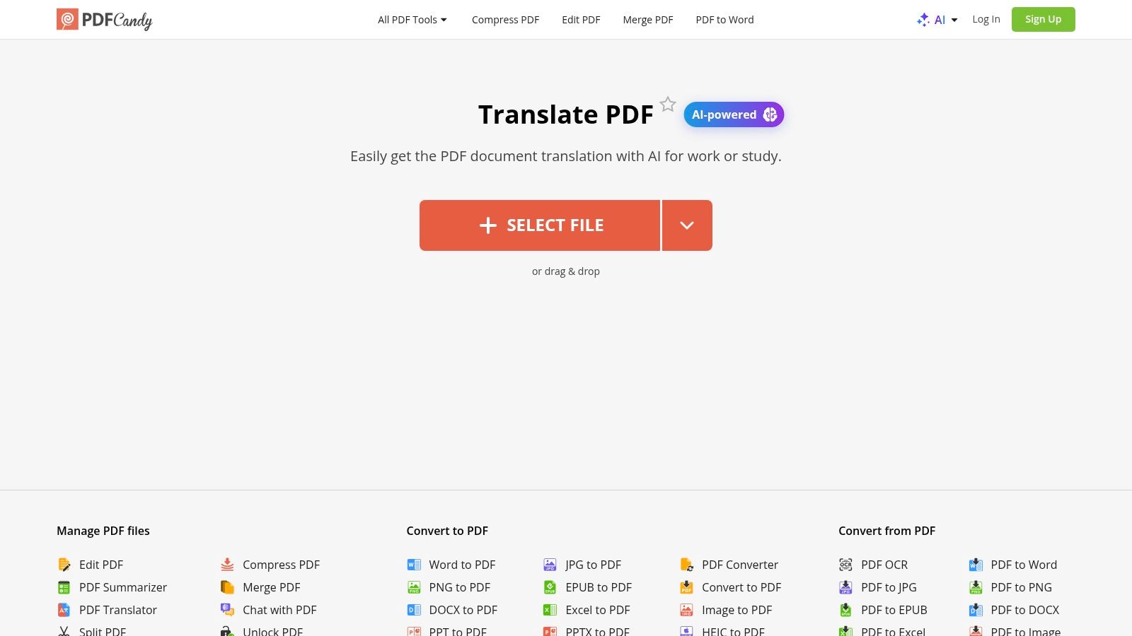 PDF Candy – Translate PDF