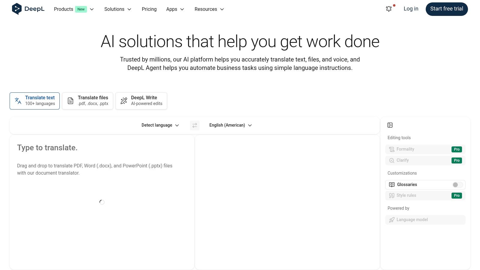 Interfejs tłumaczenia dokumentów DeepL, pokazujący plik przesyłany do tłumaczenia