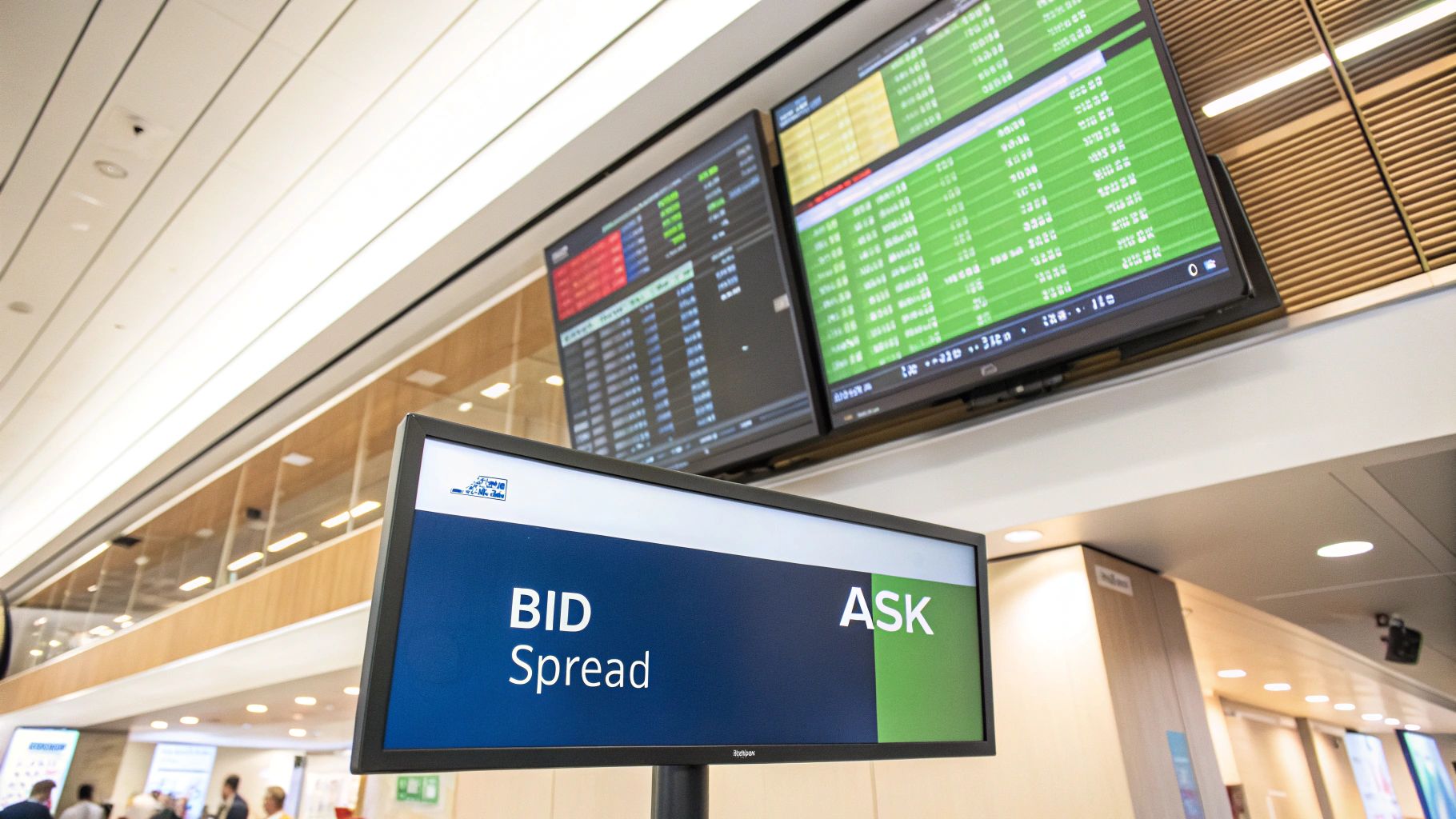 A trader analyzing stock charts on a computer screen, illustrating market prices
