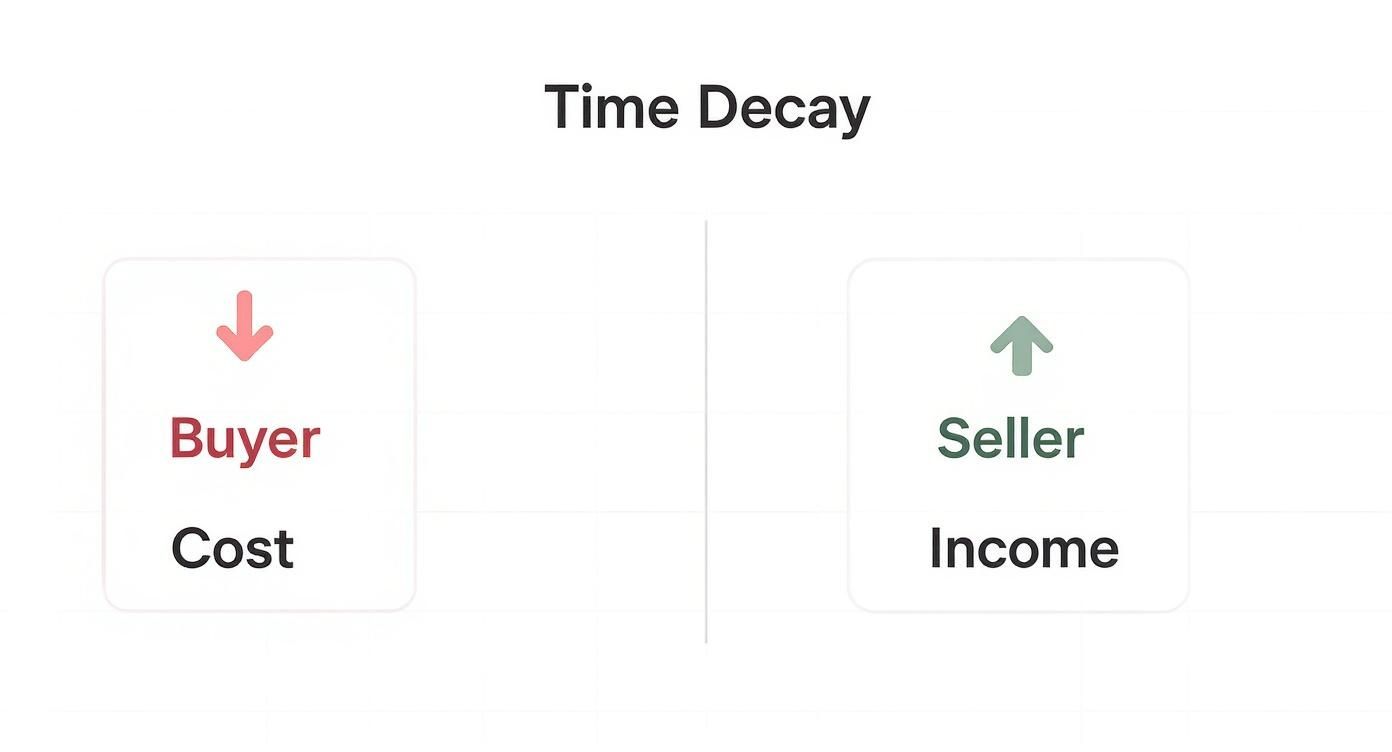 Infographic about option time decay