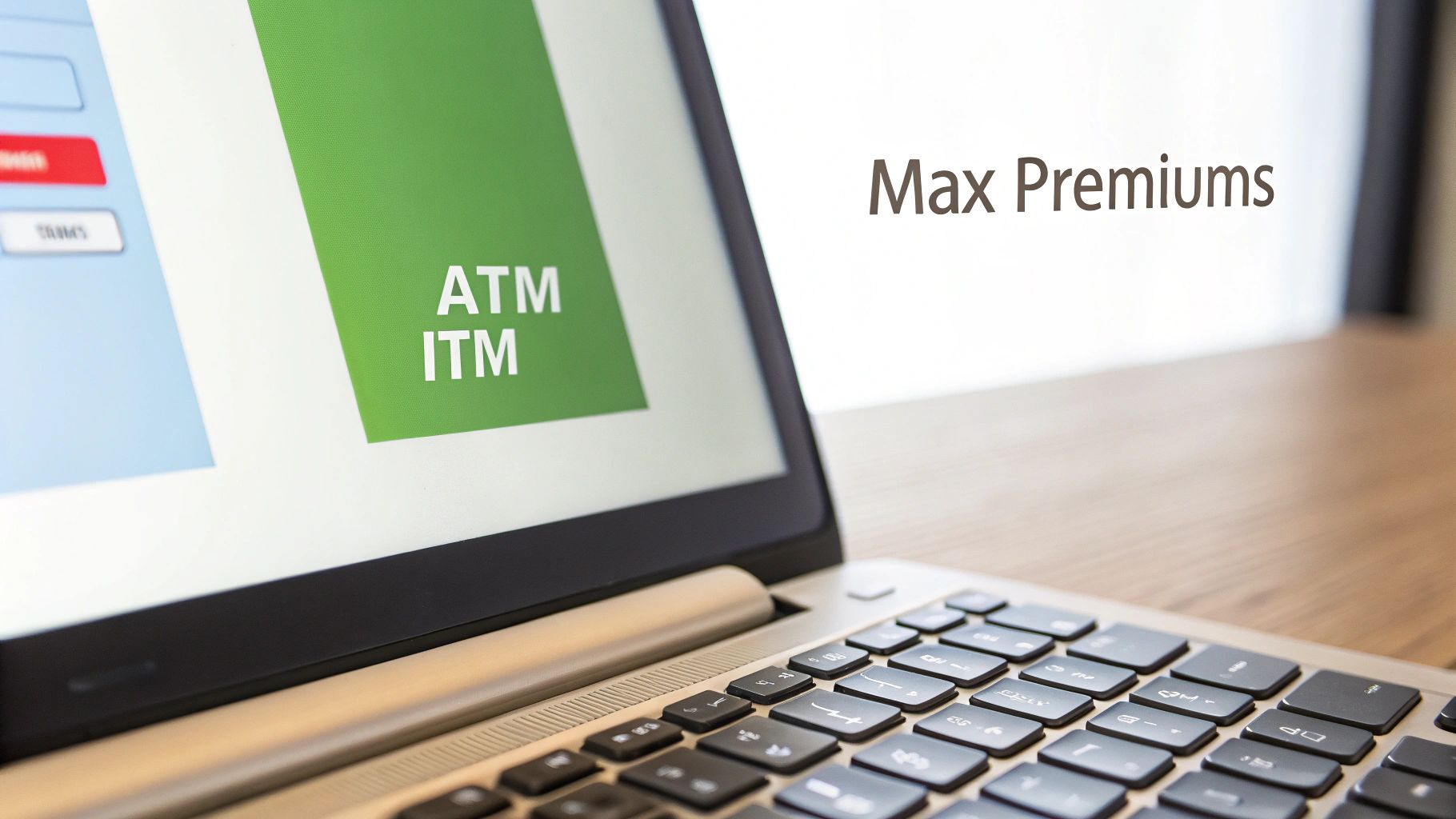An illustration showing a bull trying to push a stock price up but being held back by a premium-generating ATM/ITM call option.