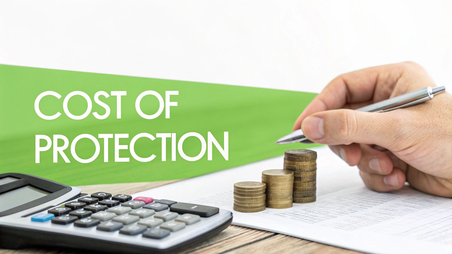 A magnifying glass hovering over a stock chart, highlighting the cost of a put option premium.