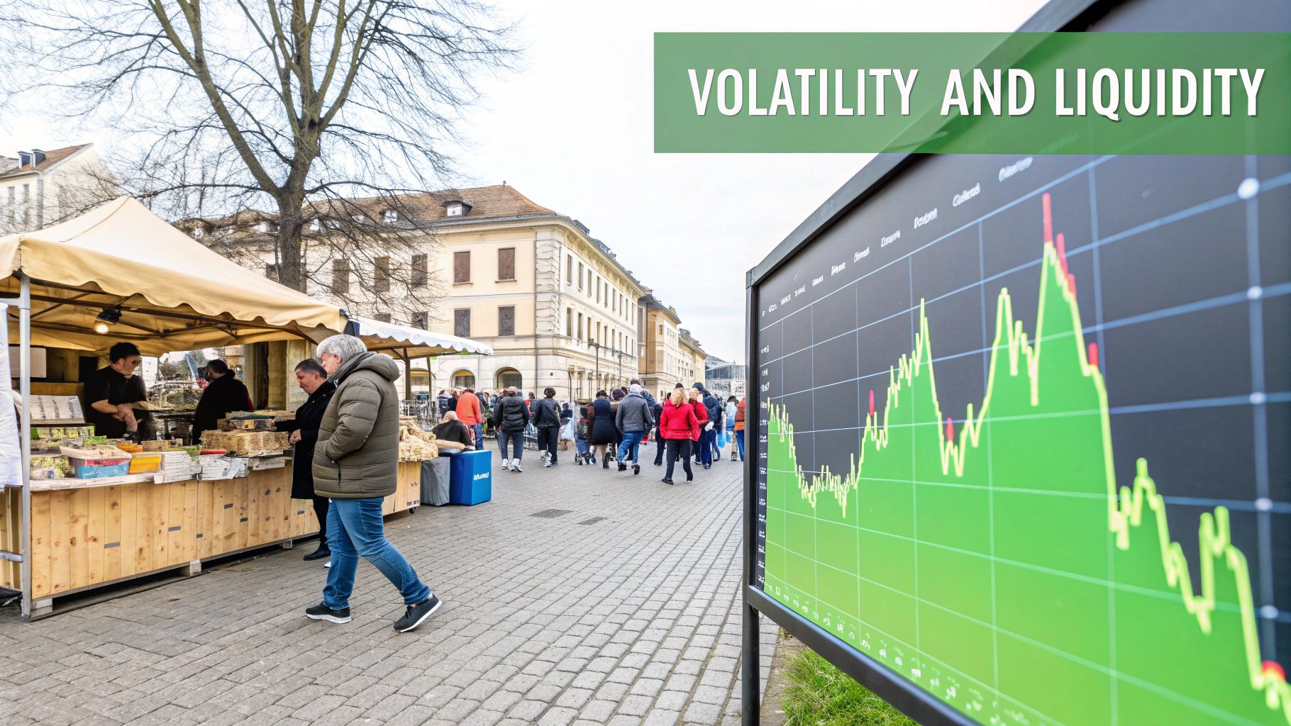 Chart showing volatile market price fluctuations