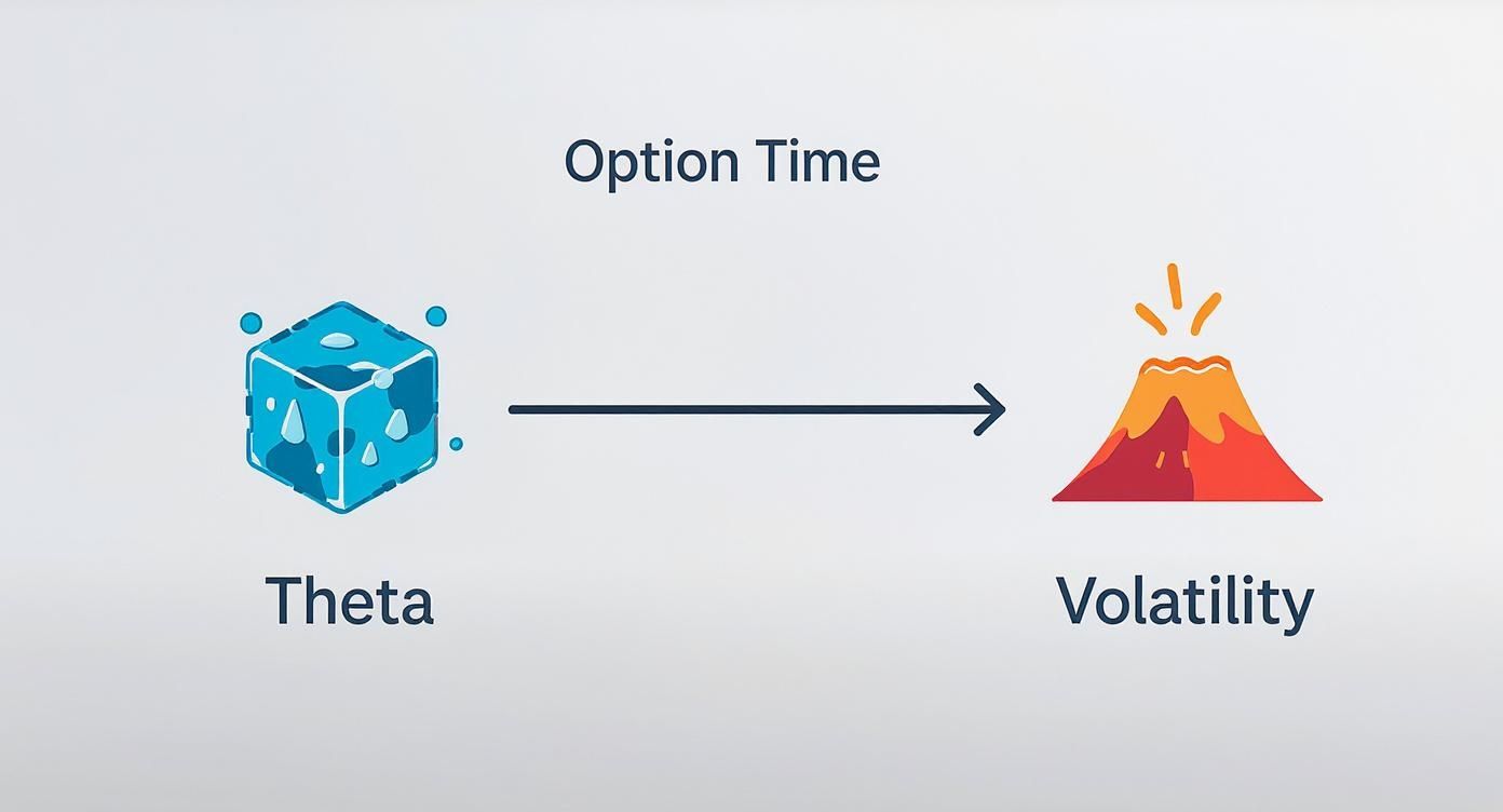 Infographic about option trading greeks