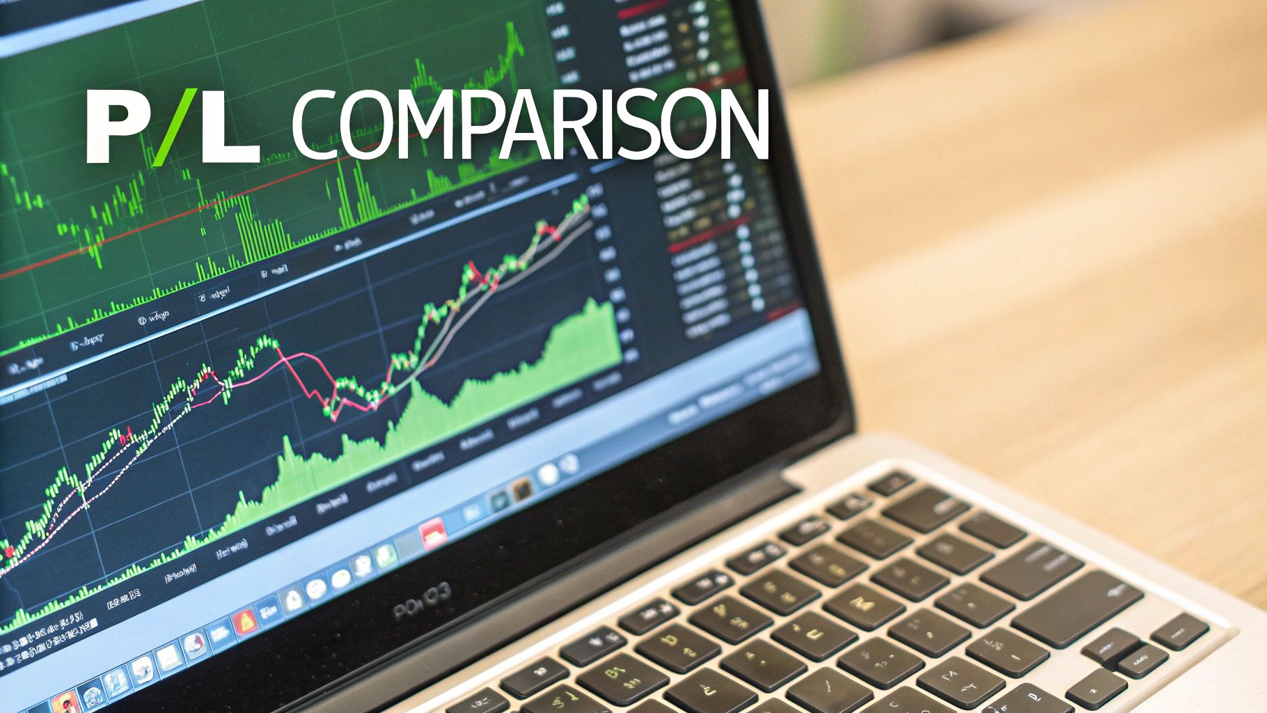 A graph showing market performance data with upward trends and statistical overlays, representing financial analysis.