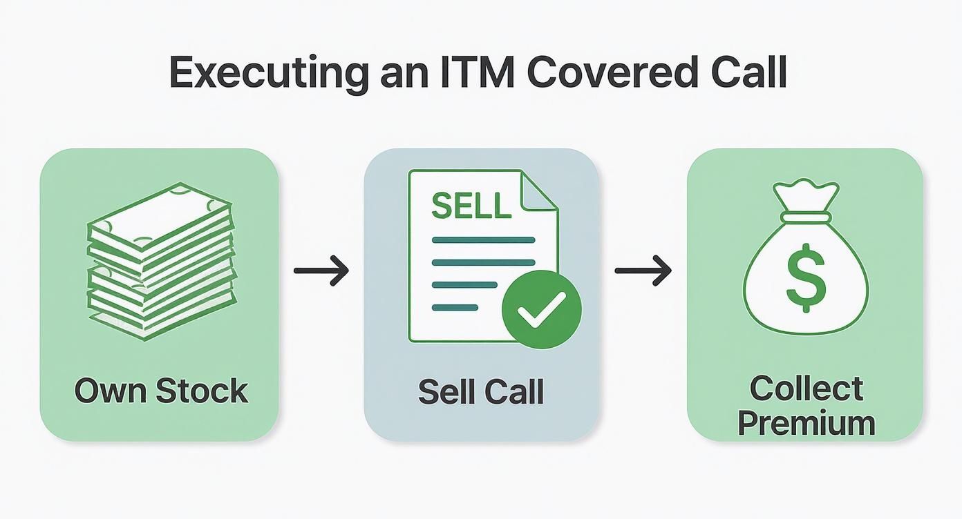 Infographic about in a money covered calls