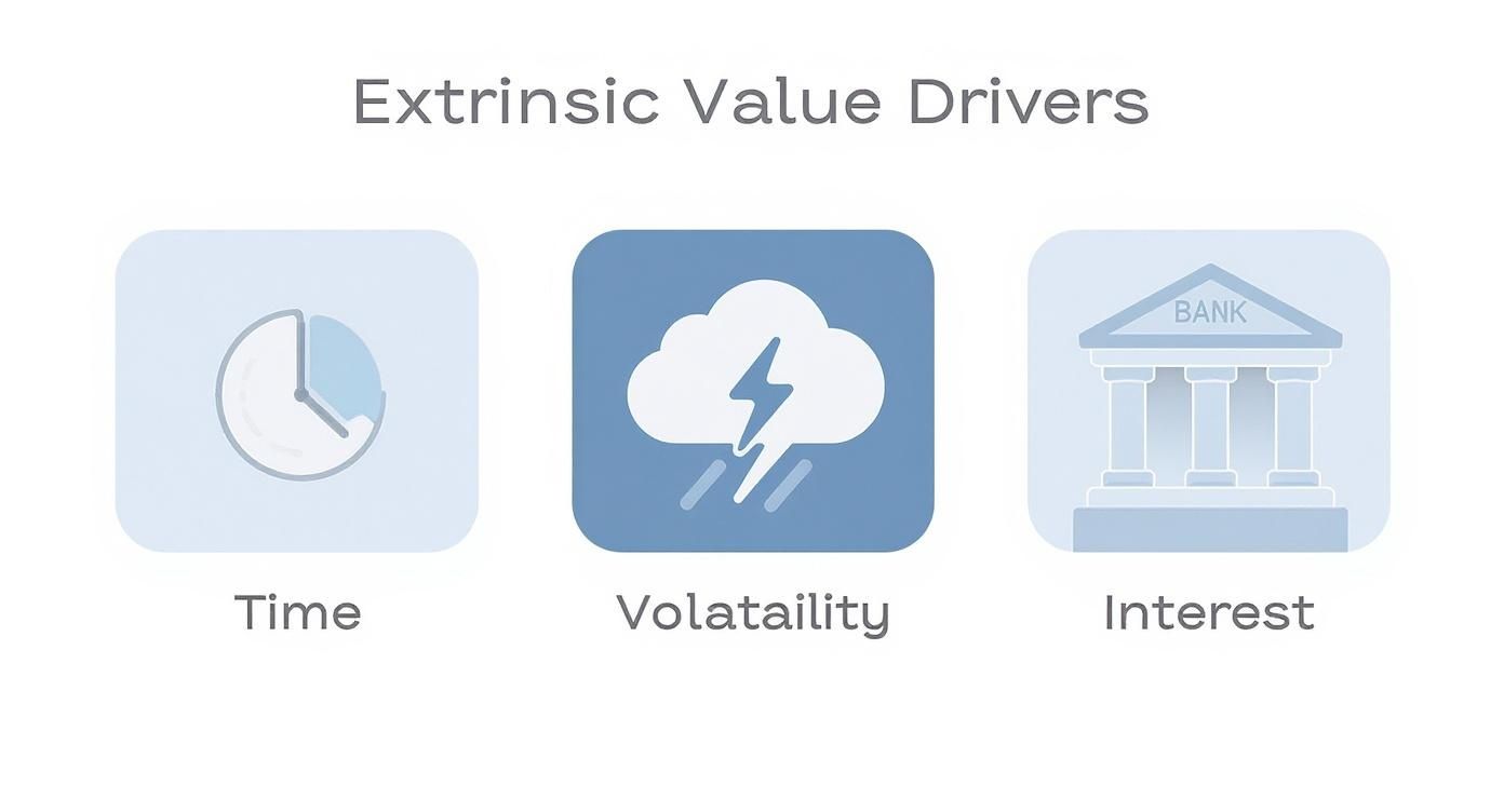 Infographic about option extrinsic value