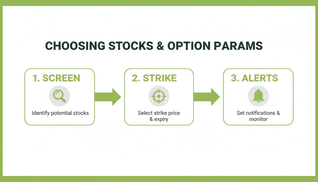 Infographic about covered call strategy for income