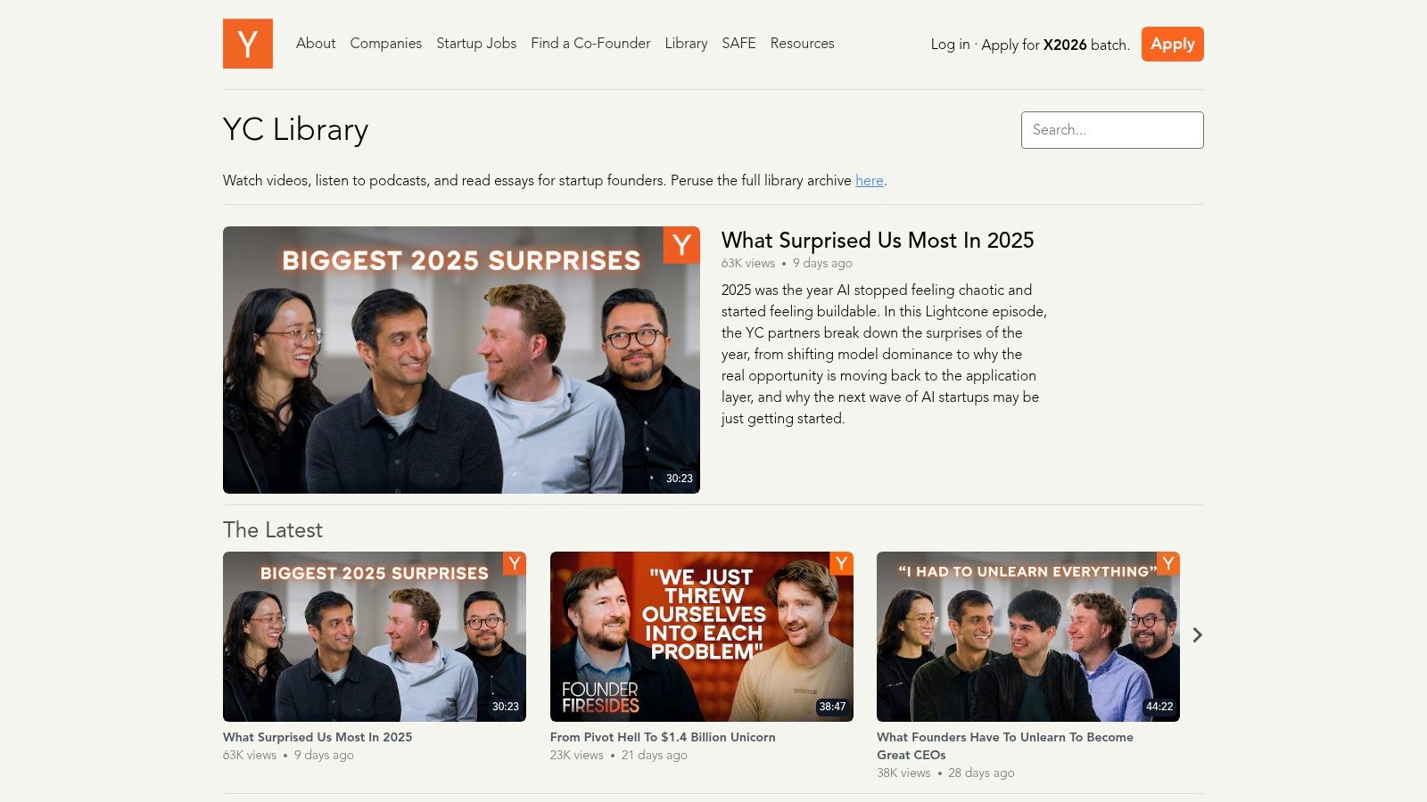Y Combinator – Startup Library