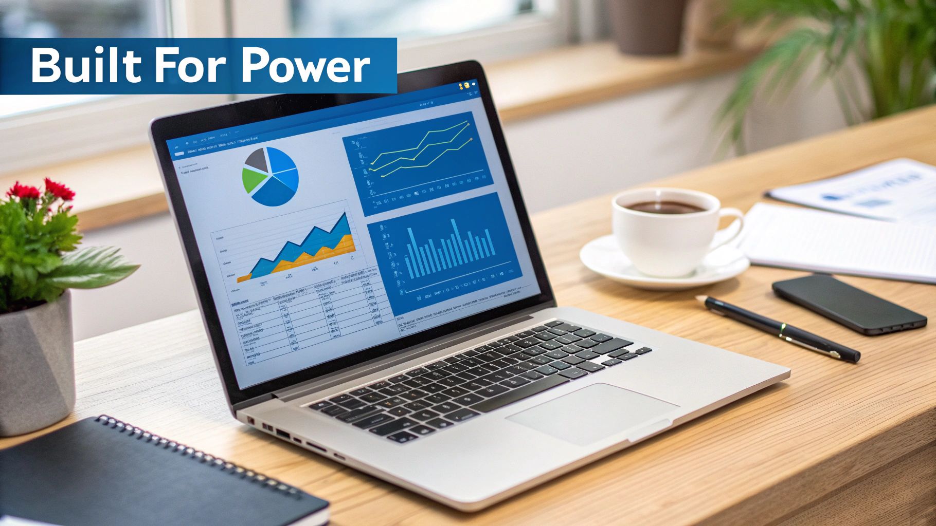 A professional working efficiently on a sleek Holoware laptop in a modern office, showcasing a seamless workflow.