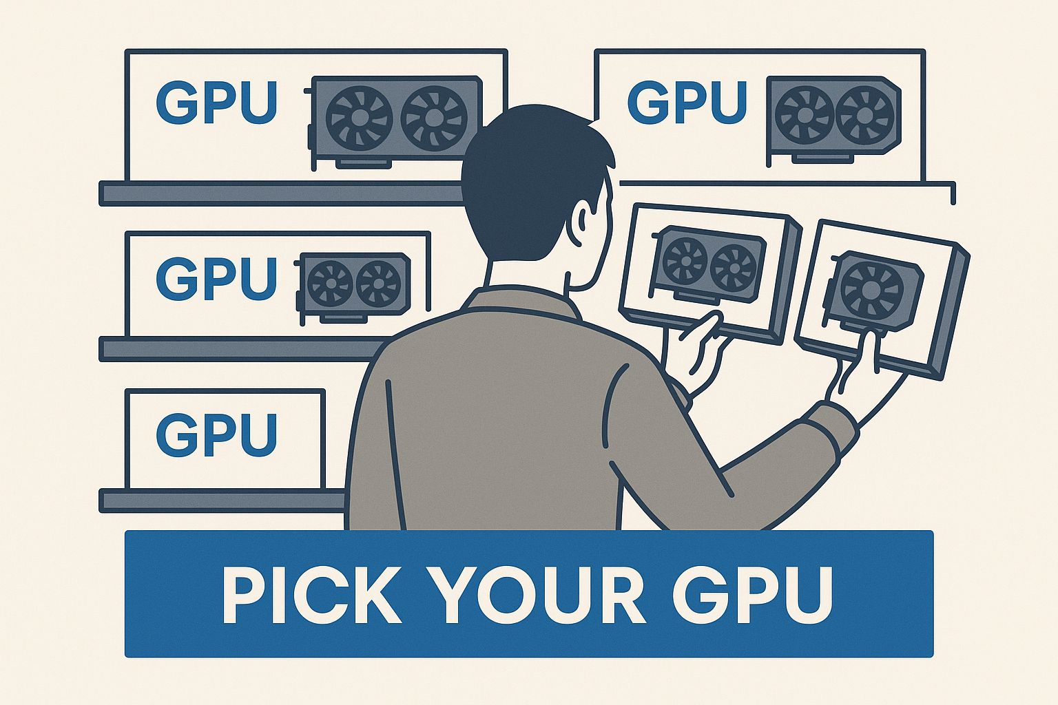 Infographic about desktop computer with graphics card