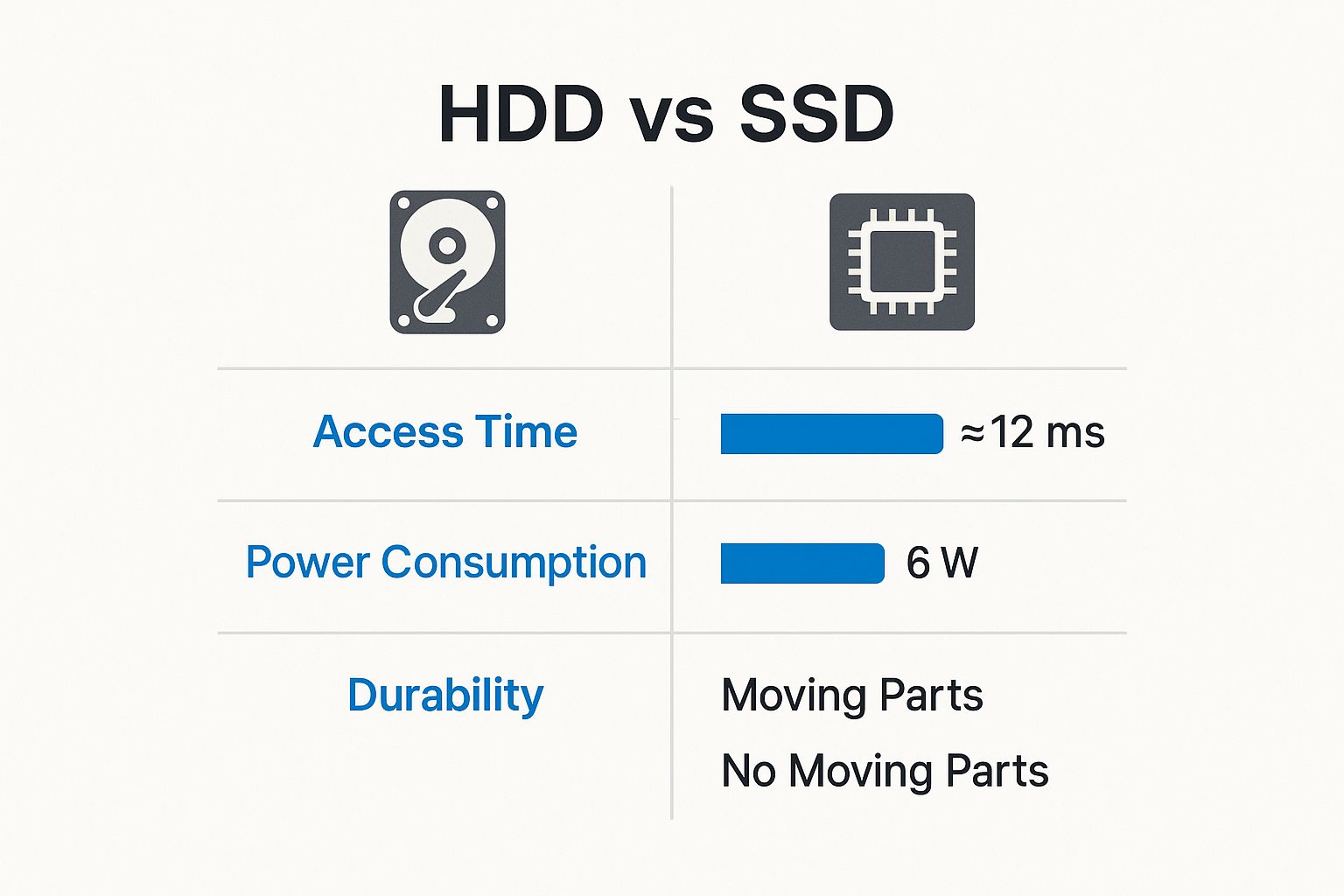 Infographic about difference between hdd and ssd