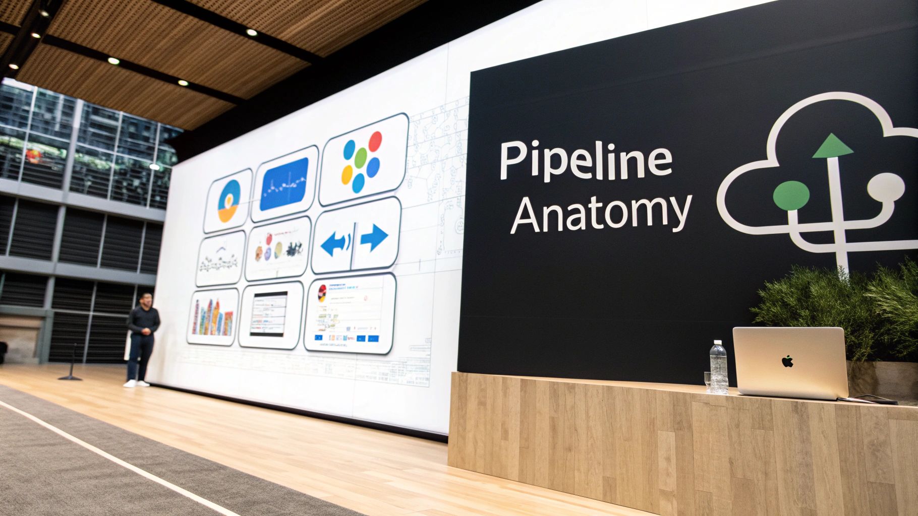 A visual representation of the core components of an ETL data pipeline.