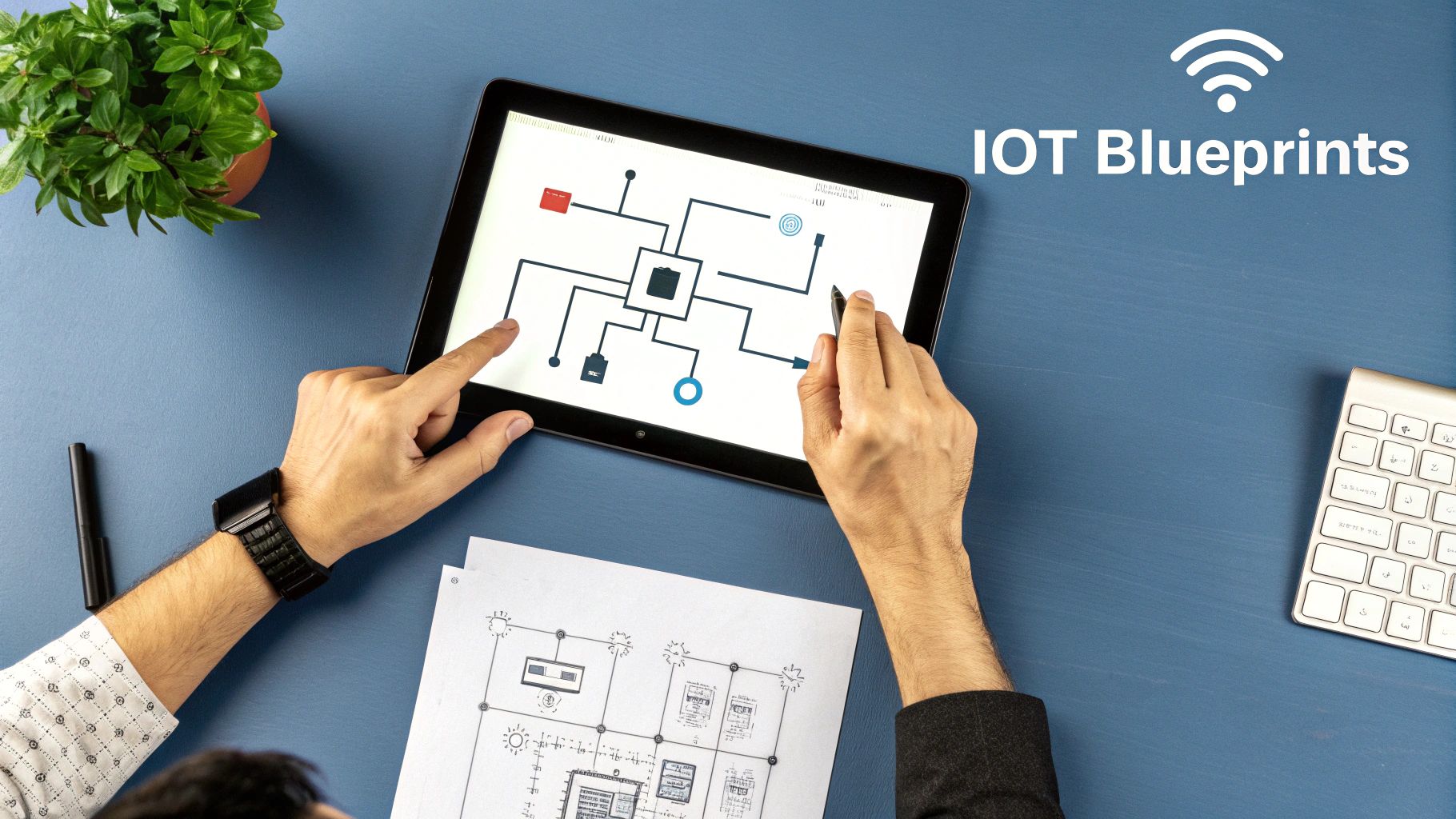 A diagram showing different industry applications of IoT architecture, including logistics, telecom, and energy sectors.