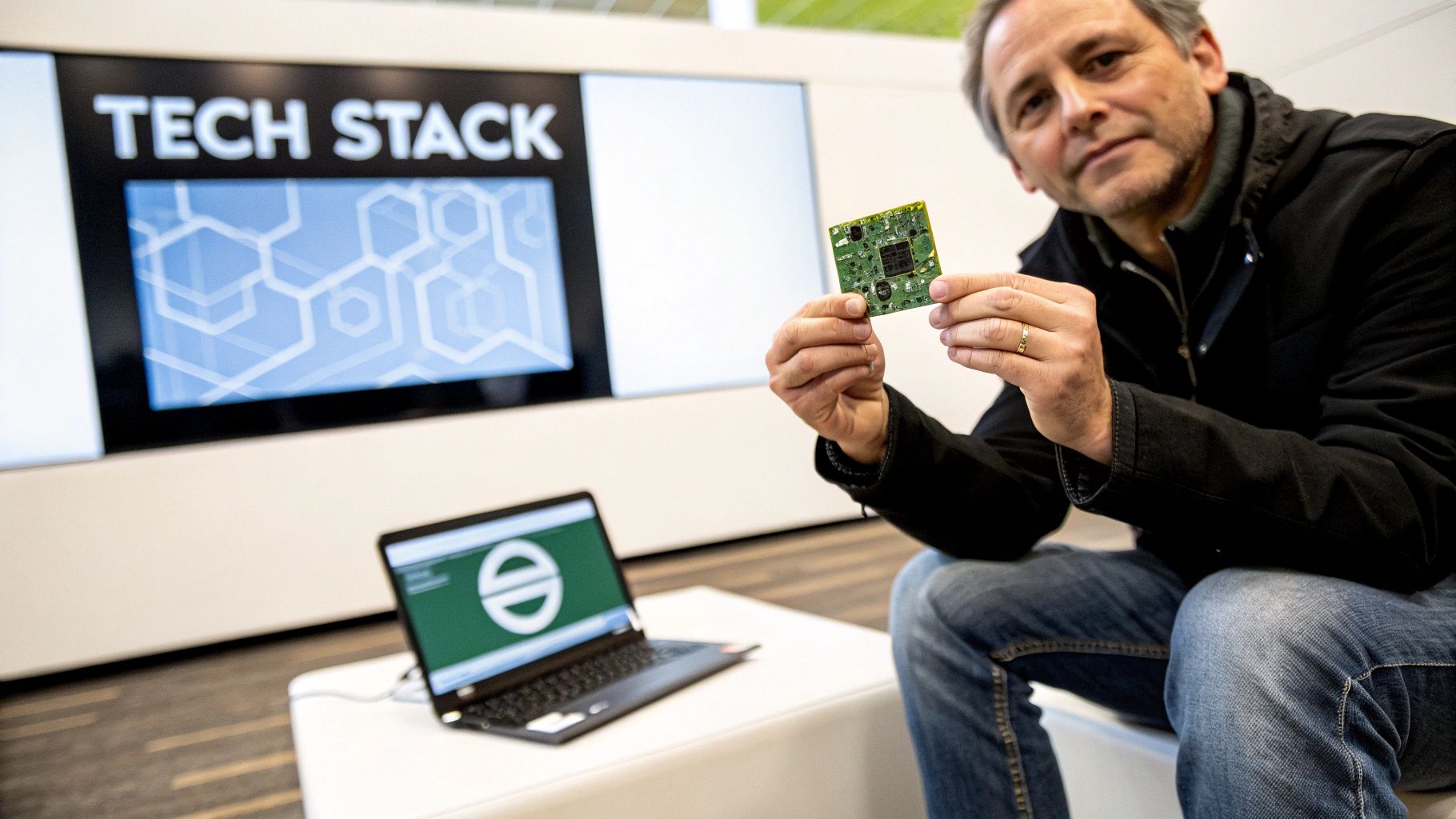 A diagram showing the different layers of a technology stack, including devices, network, and cloud platforms.