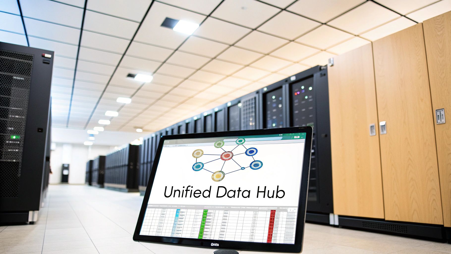 An abstract, futuristic image showing interconnected data nodes and neural networks, representing modern software architecture.