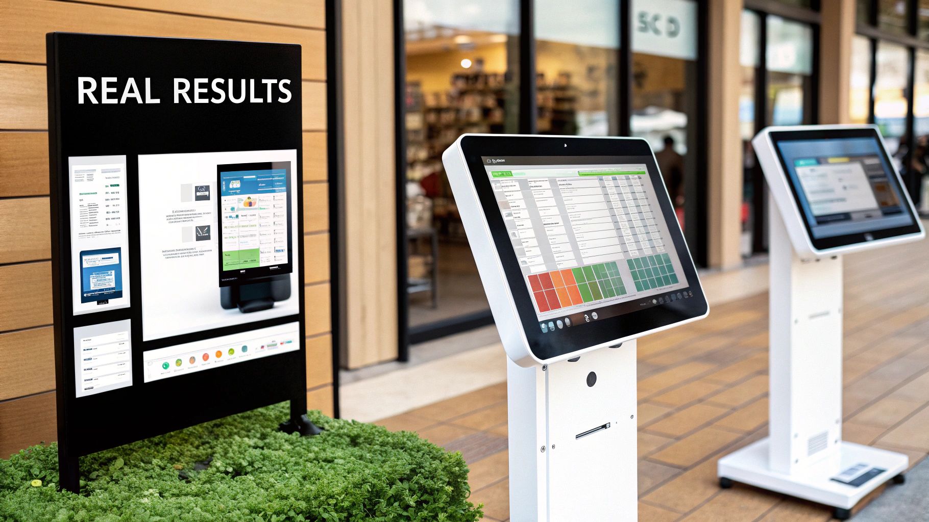 A professional team analyzing data visualizations on a large screen, representing business outcomes from ETL pipelines.