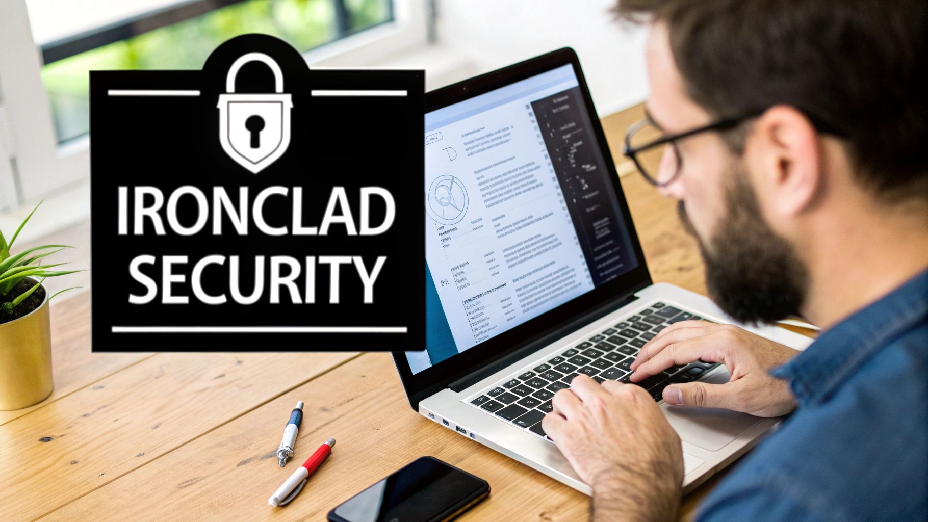 A digital lock superimposed over lines of code, symbolizing cybersecurity in software development.