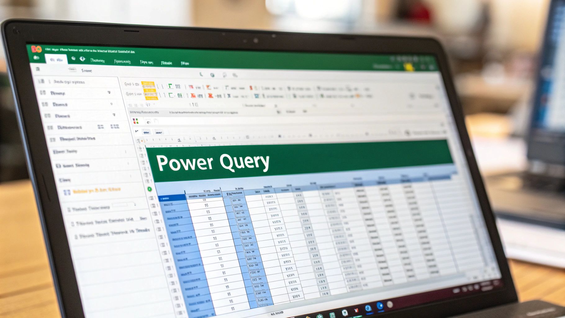 A person using a laptop with charts and graphs, representing manual but efficient Excel work.