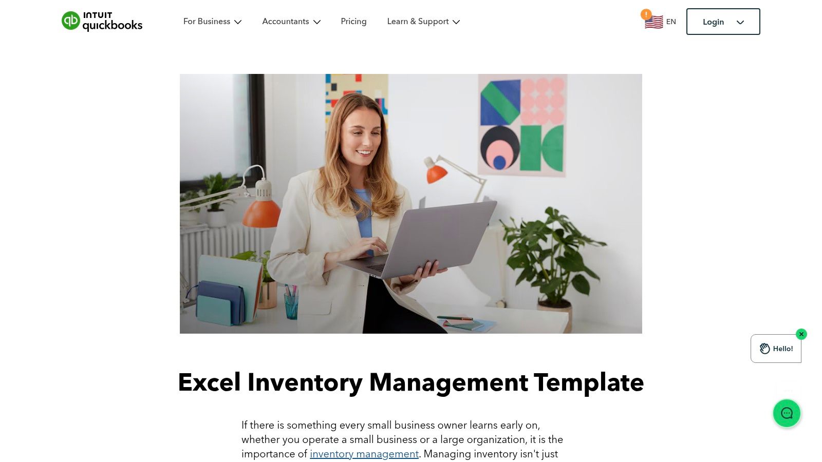 Inventory Management Template by QuickBooks