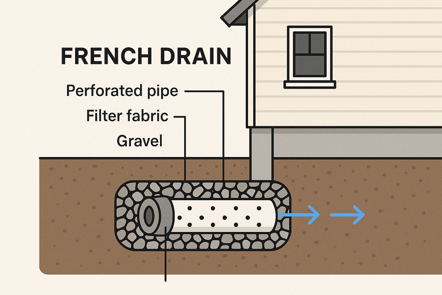 Infographic about cost to install a french drain