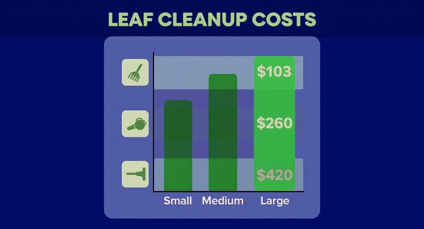 Infographic about leaf raking service