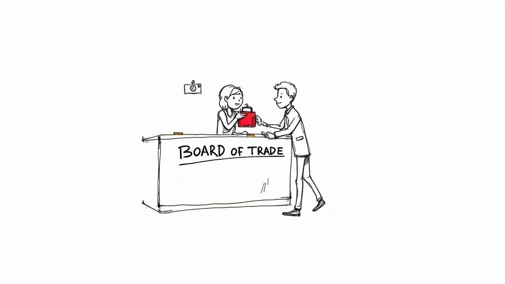 A beautifully arranged interior of the Board of Trade consignment store in Roswell, GA, showing clothing racks and displays.